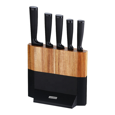 Cocina Rey Handle Hollow Handle 6 PCS CHEF CHEF Juego con soporte de madera